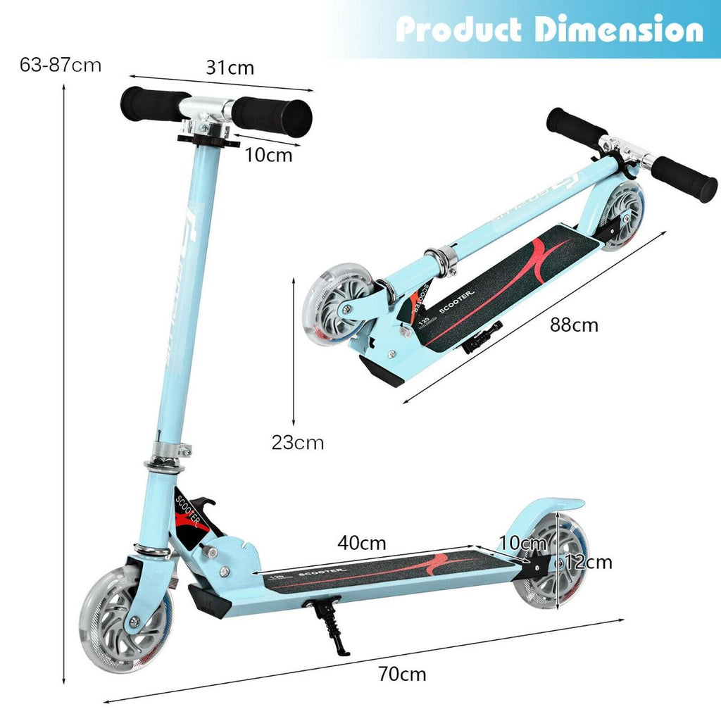 Kids Aluminum Folding Stunt Scooter with LED Wheels