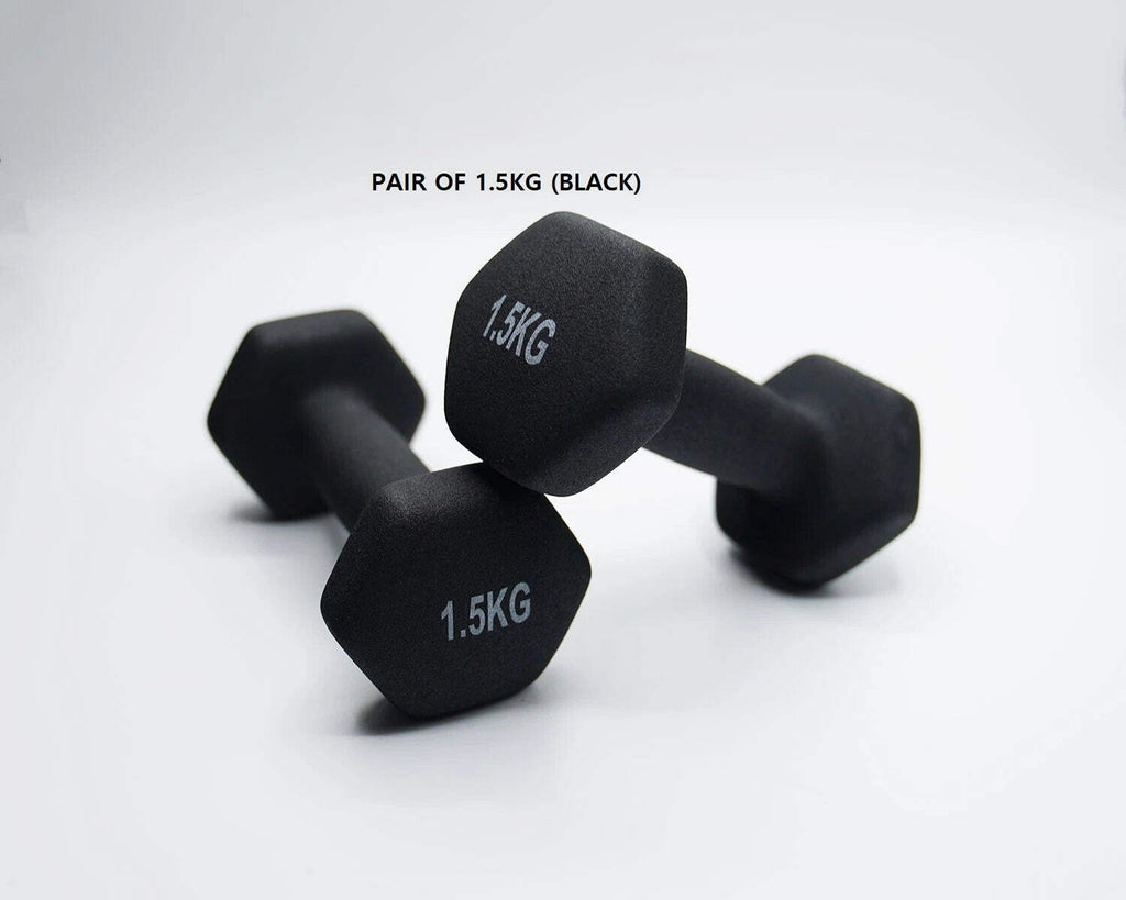 Neoprene Dumbbell Pair – Cast Iron Core Non-Slip Weights 0.5Kg–5Kg – Home Gym UK