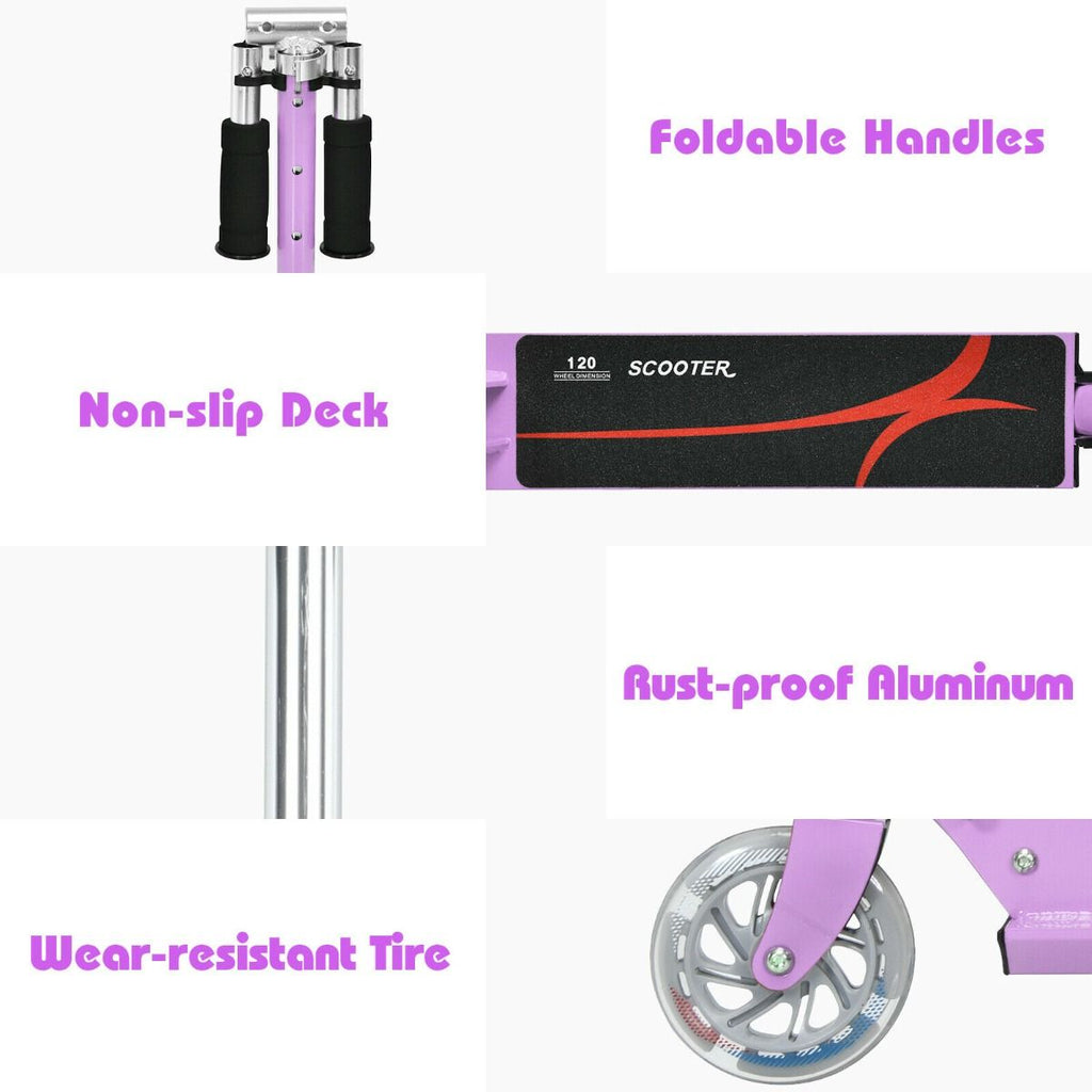 Kids Aluminum Folding Stunt Scooter with LED Wheels