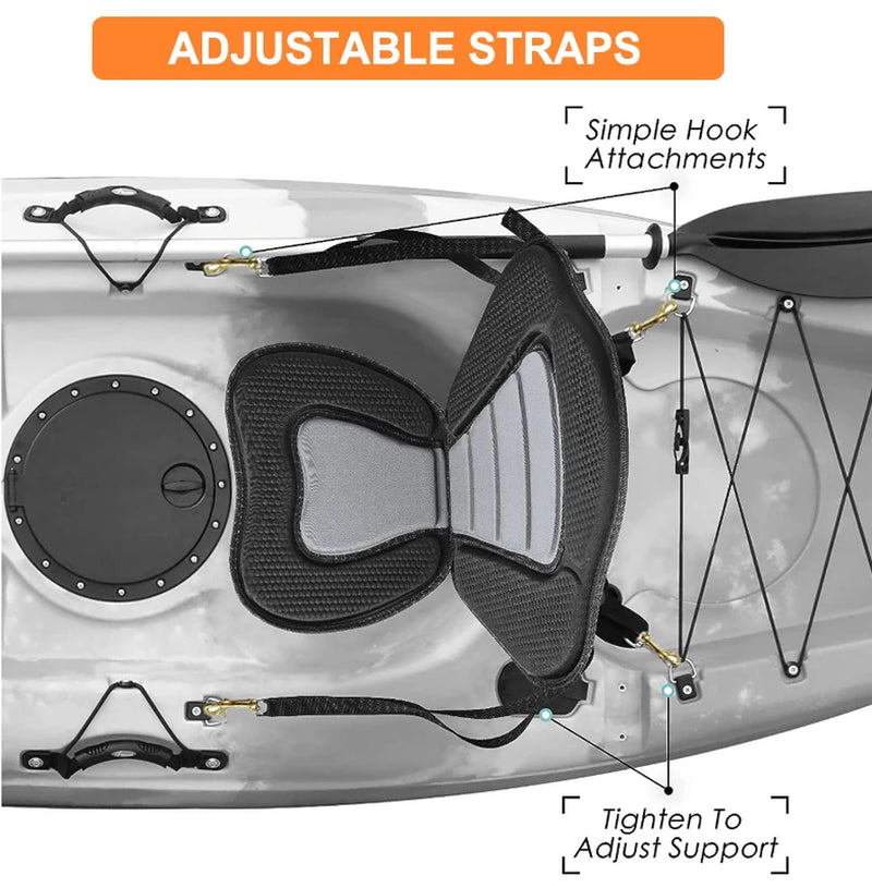 Kayak Seat Boat Seat Kayak Accessories Asiento Kayak Adjustable Backrest with Boat Cushion Paddle Board Kayak Padded Seat