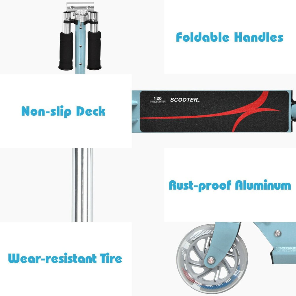 Kids Aluminum Folding Stunt Scooter with LED Wheels