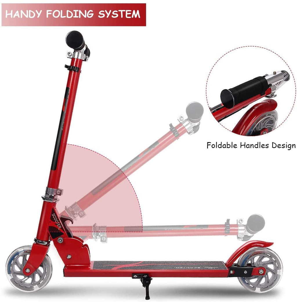 Kids Aluminum Folding Stunt Scooter with LED Wheels