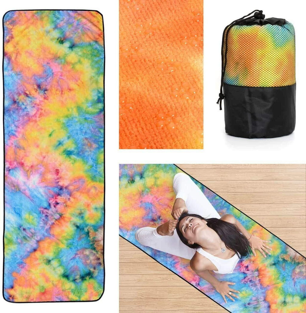 Exercise Fitness Gym Yoga Workout Micro Fibre Pilates Mats Non-Slip Towels & Bag