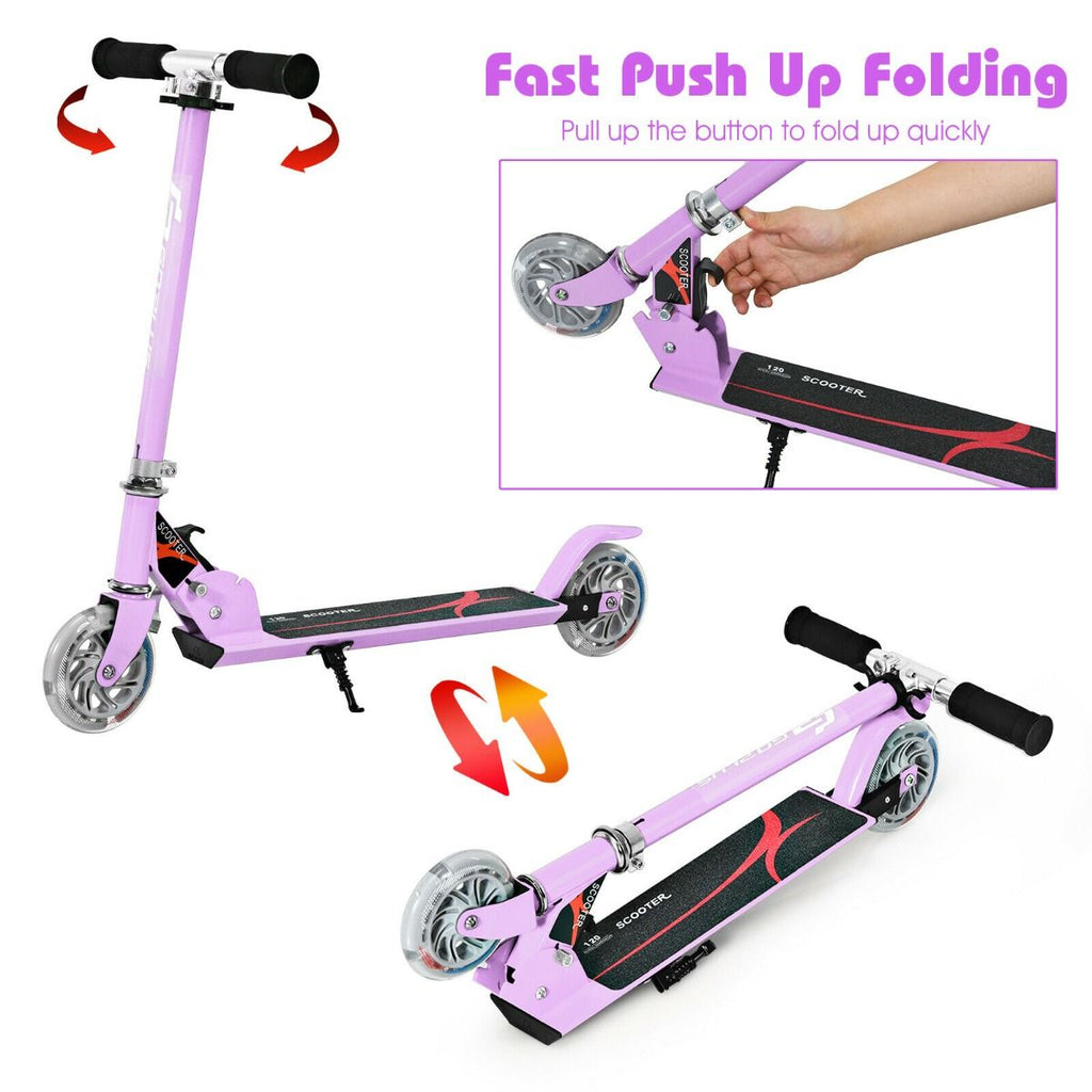 Kids Aluminum Folding Stunt Scooter with LED Wheels